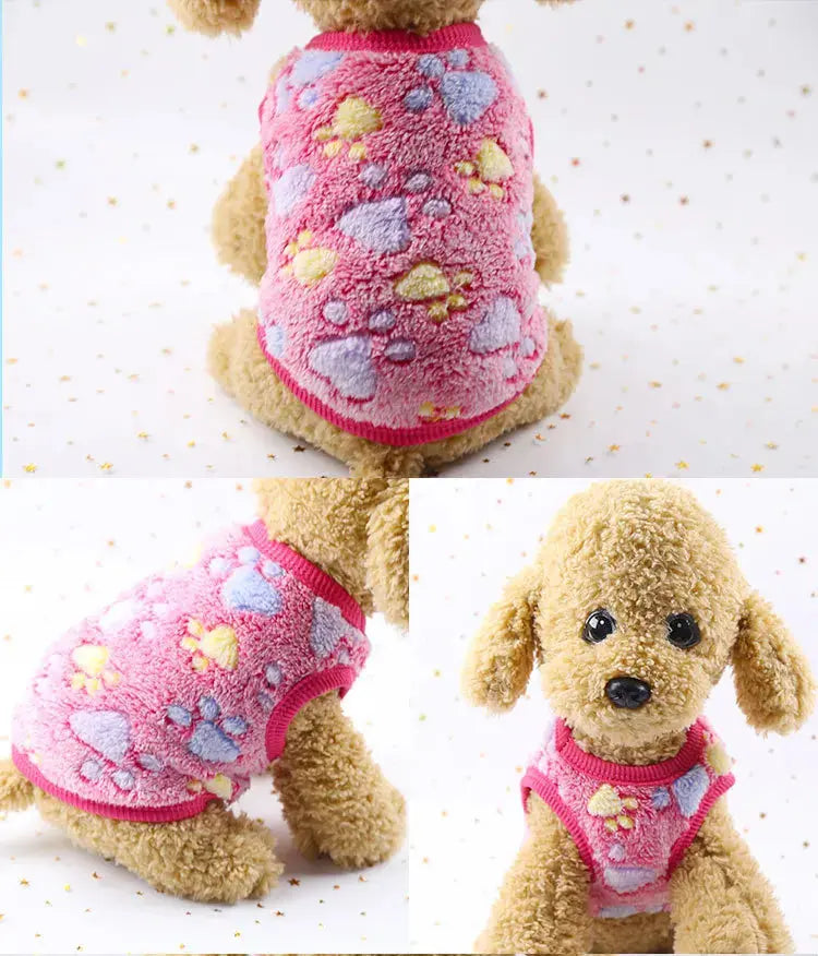 Cartoon Fleece Pet Cat Clothes Winter Warm Pet Dog Vest Puppy Cat Sweater Dog Clothes For Small Dogs Cats Coat Jacket Pet Outfit - Nova Trendz