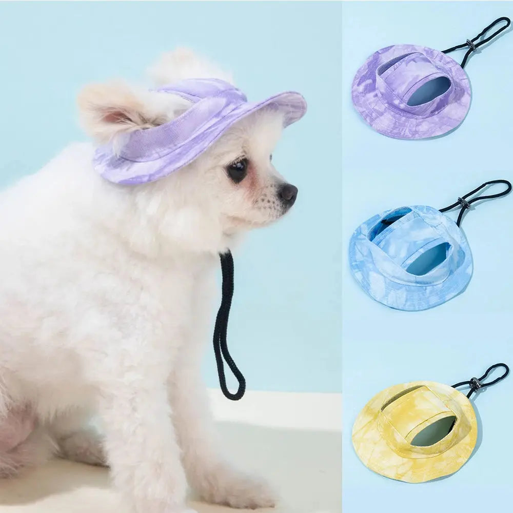 Pet Hat with Ear Holes Summer Outdoor Cute Dog Cat Hat Colorful Adjustable Baseball Cap for Small Medium Dogs Cats Pet Supplies Nova Trendz