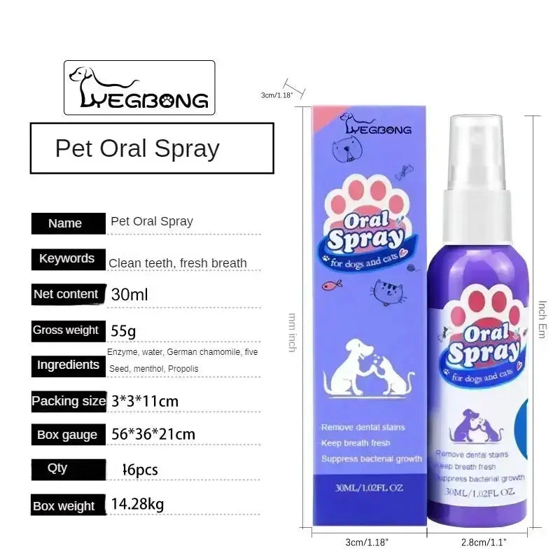 Pet Teeth Cleaning Spray Oral Care Remove Tooth Stains Keep Fresh Breath for Cats and Dogs Whitening  Remove bad breath - Nova Trendz