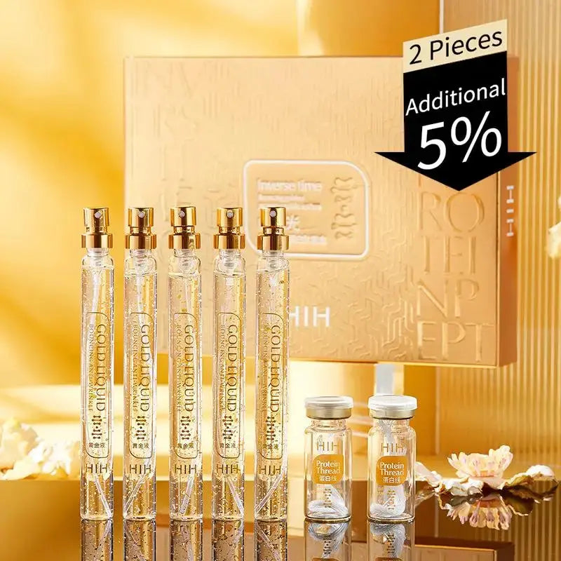 24K Gold Face Serum Active Collagen Silk Thread Facial Skin Care Essence Anti-Aging Smoothing Firming Moisturizing Hyaluronic Nova Trendz