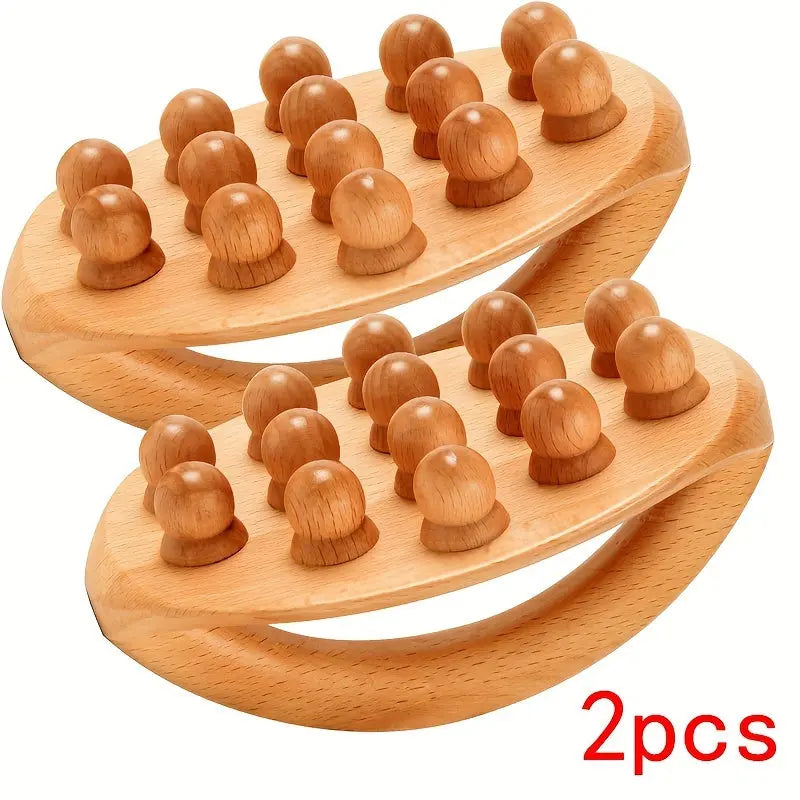 1/2pcs Massage Stick - Full Body Relaxation, Wooden Massage Tool for Back, Neck, Abandon, Hand, Leg, Waist, Relax Muscles tool After Exercise, Massager tool, Massage brush with 12 Smooth Beads Nova Trendz