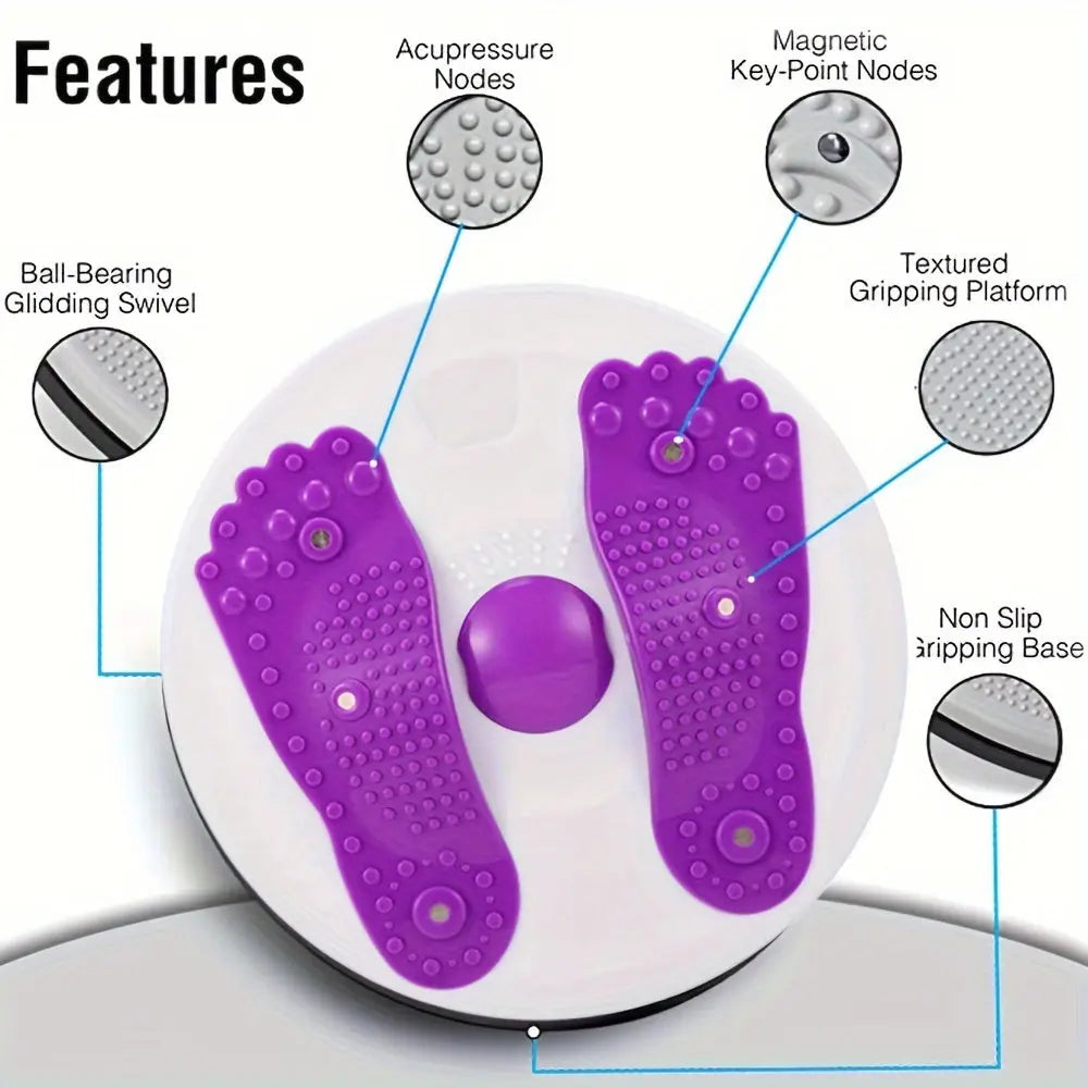 1pc Magnetic Twisting Boards With Pull Rope, Fitness Foot Massage Disc, Balance Board For Yoga, Gym Sport, Exercise, Waist & Hips & Legs Twisting, Body Shaping Nova Trendz