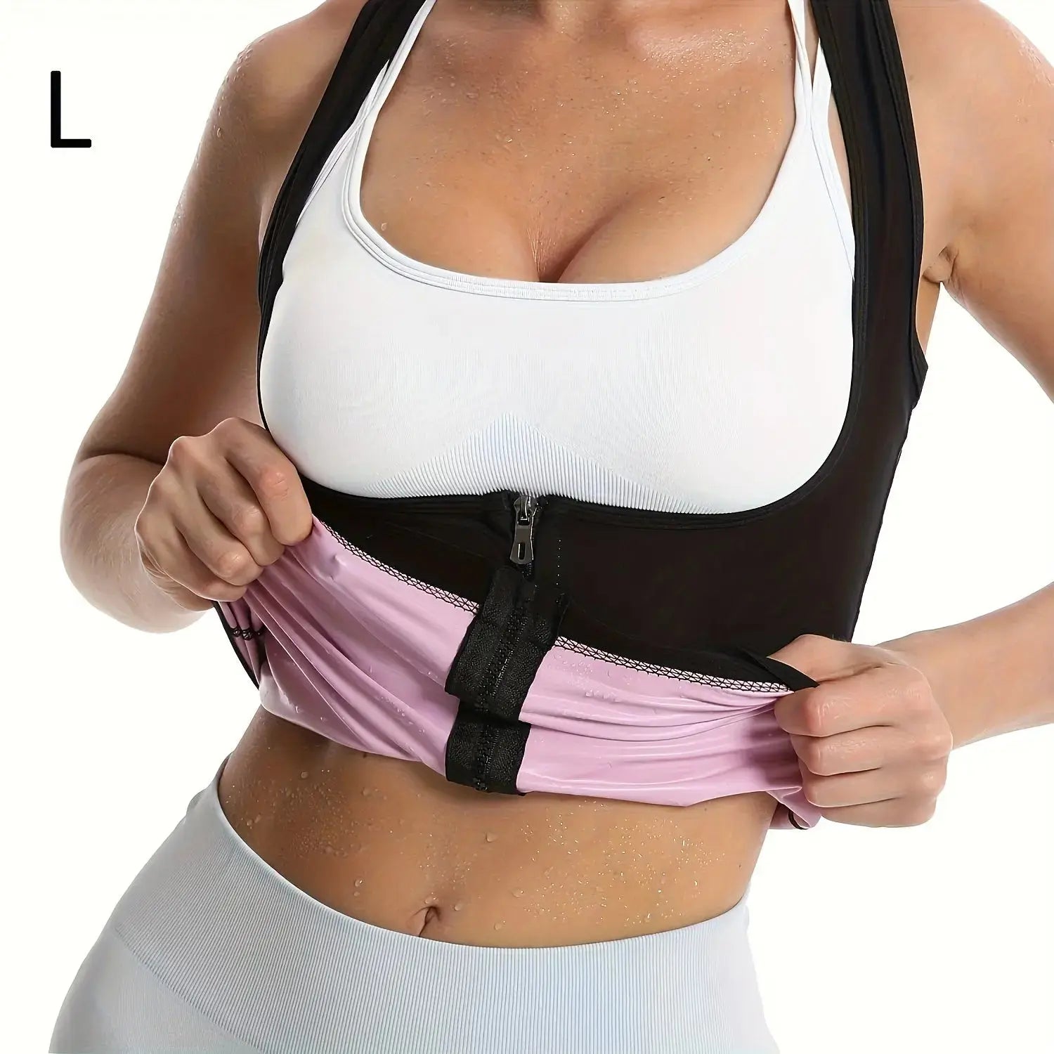 Zipper sauna vest: enhances sweat wicking during exercise, suitable for shaping Women's waist and abdomen Nova Trendz