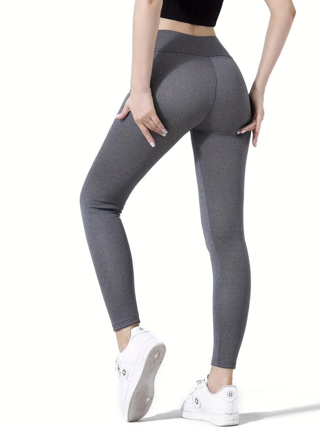 Women's Plush-Lined High Waist Yoga Pants, Thick, Warm, Soft Leggings For Outdoor Exercise - Perfect For Autumn And Winter Nova Trendz