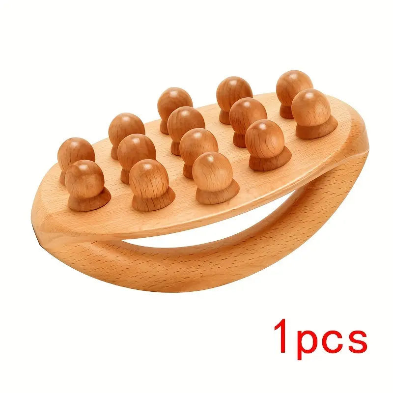 1/2pcs Massage Stick - Full Body Relaxation, Wooden Massage Tool for Back, Neck, Abandon, Hand, Leg, Waist, Relax Muscles tool After Exercise, Massager tool, Massage brush with 12 Smooth Beads Nova Trendz