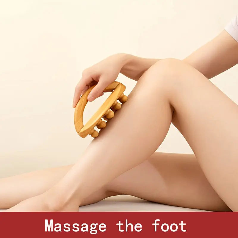 1/2pcs Massage Stick - Full Body Relaxation, Wooden Massage Tool for Back, Neck, Abandon, Hand, Leg, Waist, Relax Muscles tool After Exercise, Massager tool, Massage brush with 12 Smooth Beads Nova Trendz