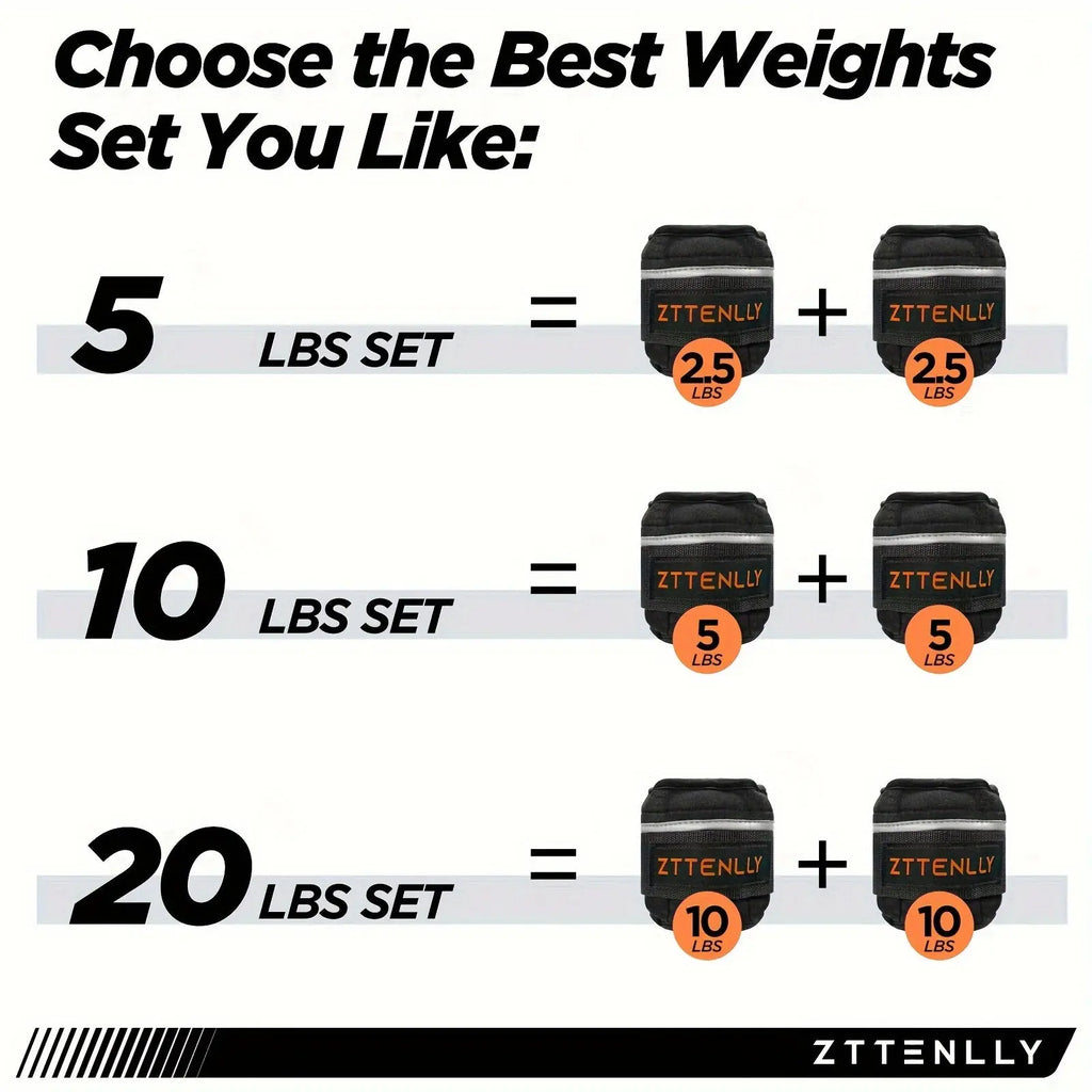 1 Pair Adjustable Ankle Weights, 5lbs/2.27kg Pair (2.5lbs/1.13kg Each) With Carry Bag - For Strength Training, Leg & Ankle Muscle Exercise Nova Trendz
