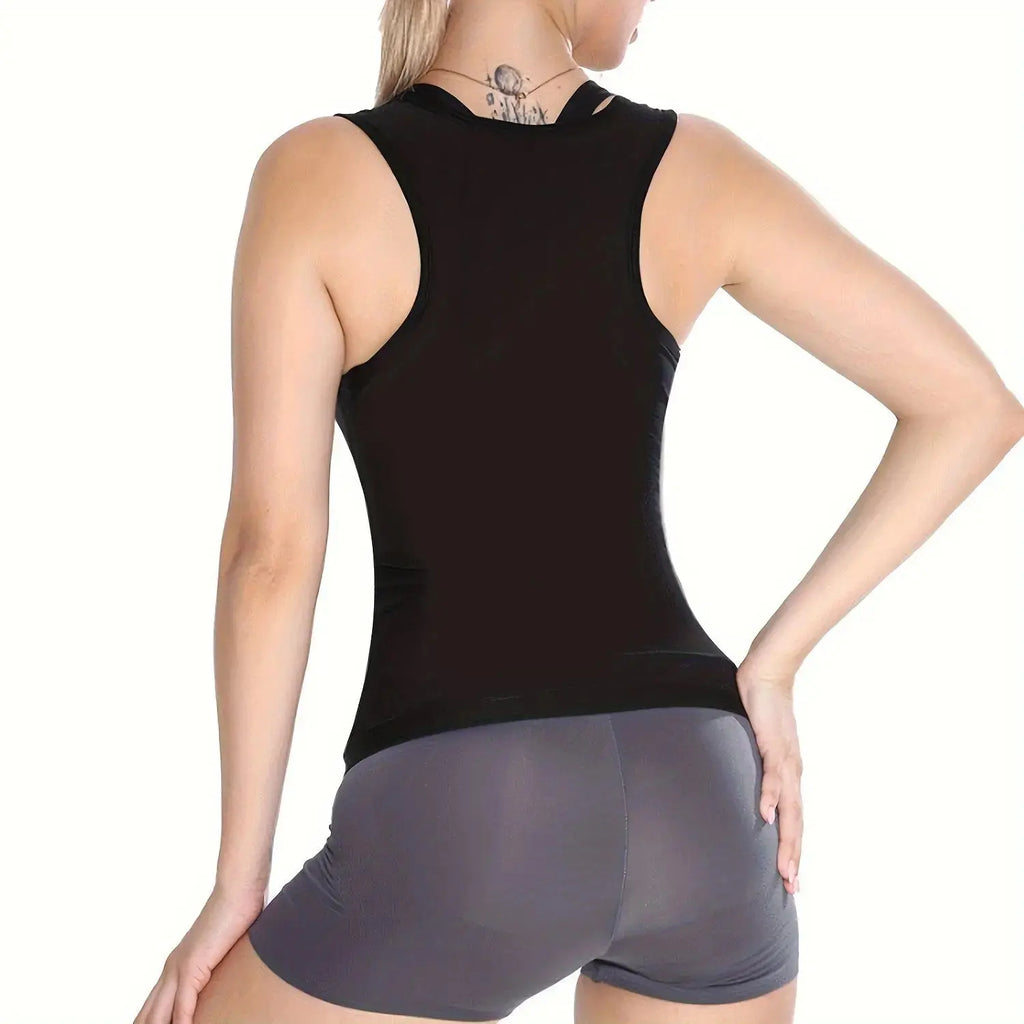 Zipper sauna vest: enhances sweat wicking during exercise, suitable for shaping Women's waist and abdomen Nova Trendz