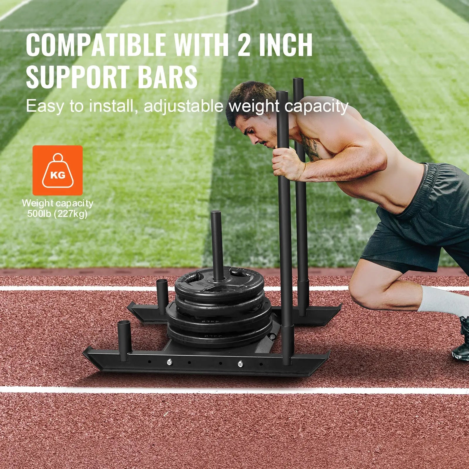 VEVOR Weight Training Pull Sled, Fitness Strength Speed Training Sled, Steel Power Sled Workout Equipment for Athletic Exercise and Speed Improvement Nova Trendz