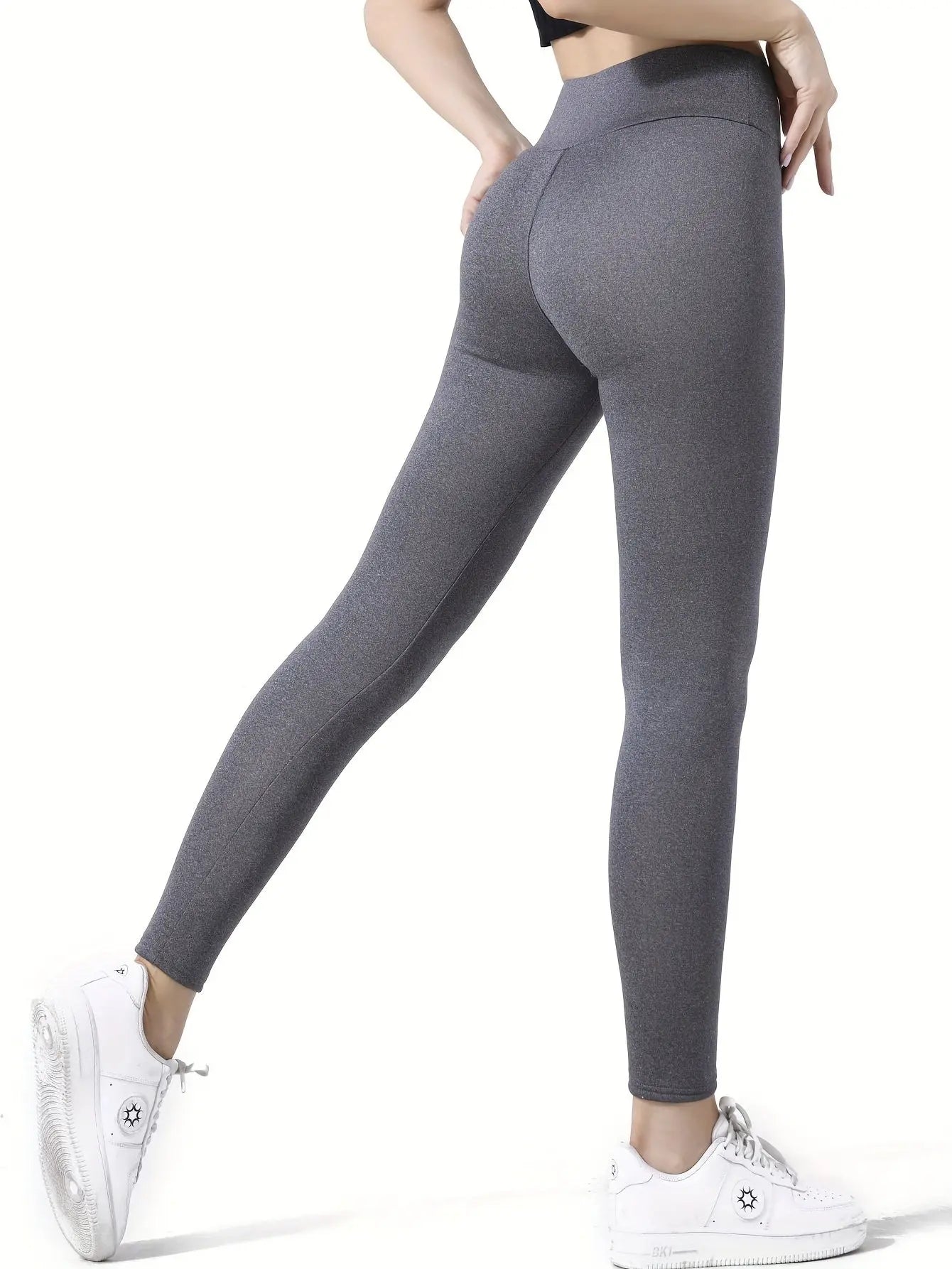 Women's Plush-Lined High Waist Yoga Pants, Thick, Warm, Soft Leggings For Outdoor Exercise - Perfect For Autumn And Winter Nova Trendz