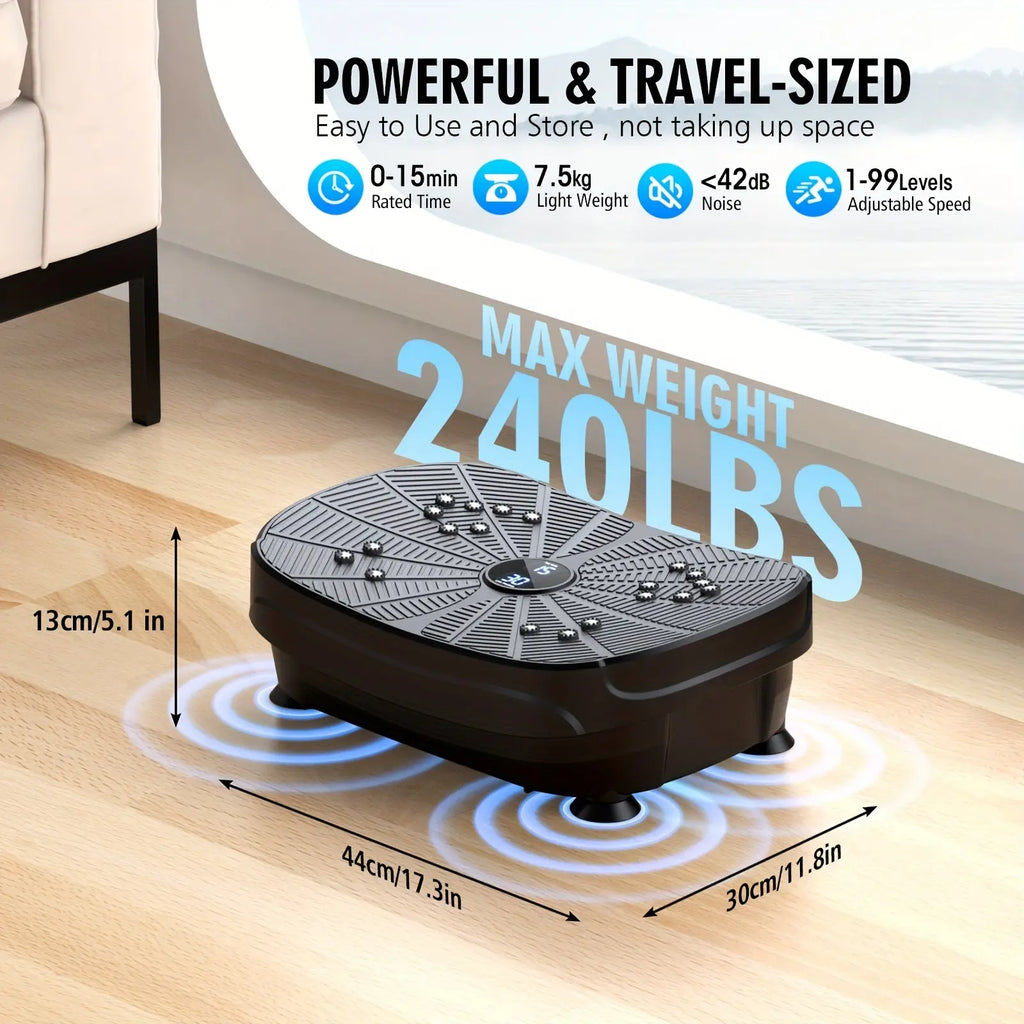 Vibration Plate Exercise Machine, Portable Full Body Vibration Platform, 9 Preset Mode & Auto Mode Fitness Board for Weight Loss Shaping, with Resistance Bands, 99 Levels Nova Trendz