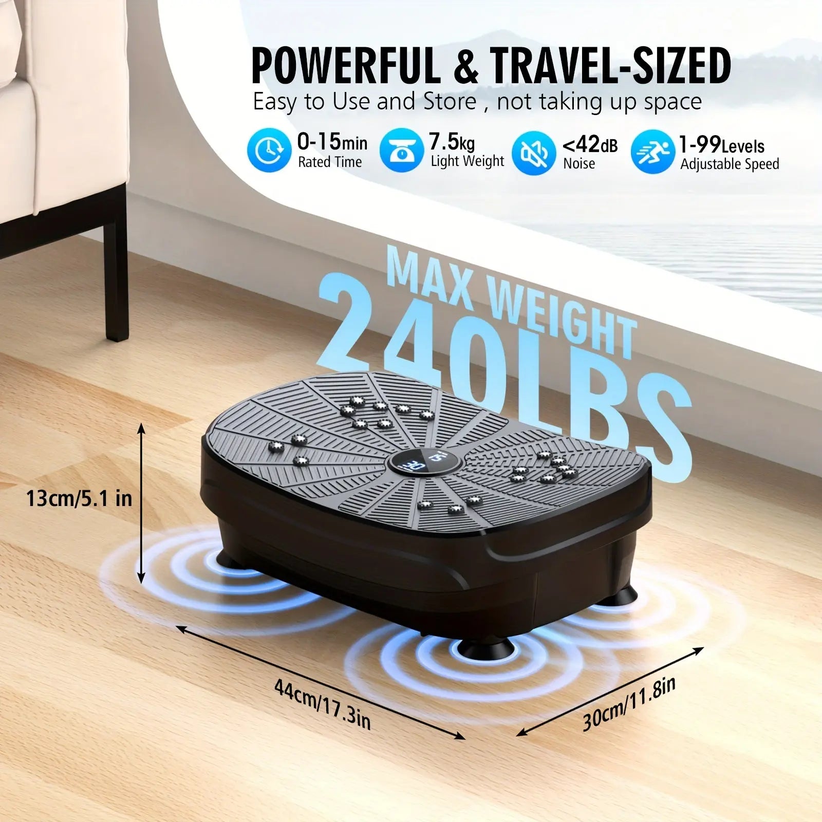 Vibration Plate Exercise Machine, Portable Full Body Vibration Platform, 9 Preset Mode & Auto Mode Fitness Board for Weight Loss Shaping, with Resistance Bands, 99 Levels Nova Trendz