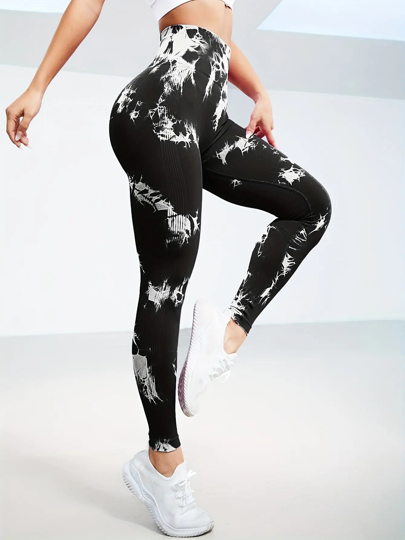 2-Pack Seamless High Stretch Women's Tie-Dye Sports Leggings, Athletic Workout Pants, Comfort Fit Activewear for Gym & Home Exercise Nova Trendz