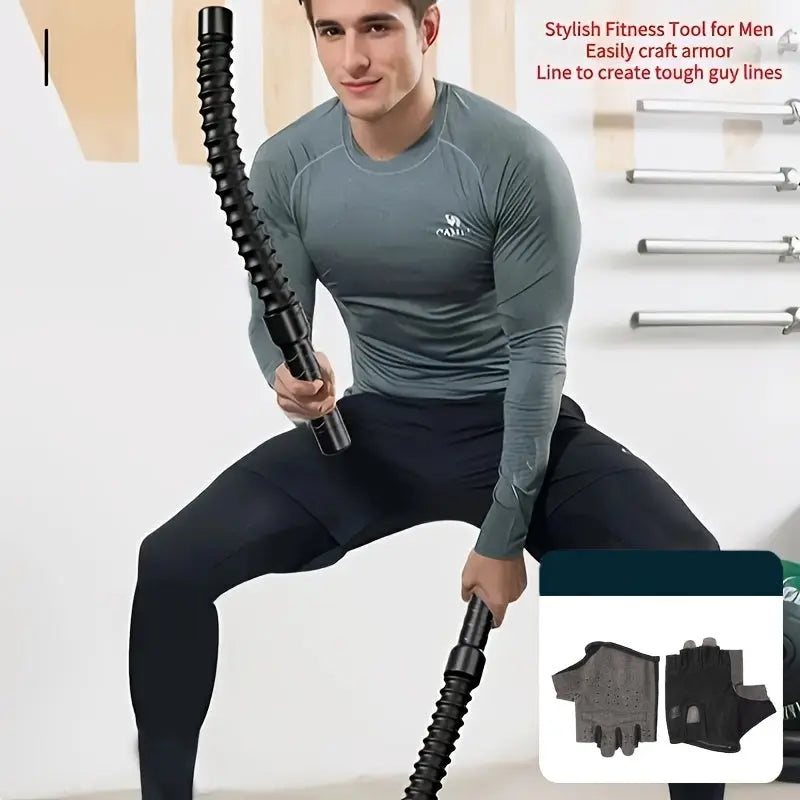 A pair of stainless steel adjustable battle ropes for strength training. Workout equipment, exercise equipment.flexible and durable fitness rope, suitable for abdominal exercises. The length is less than 78.74 inches.battle r Nova Trendz