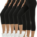 5-Pack Womens Capri Leggings - Ultra-Stretchy, Silky Smooth, Opaque Fabric for Maximum Comfort - Ideal for Fitness, Exercise, Running, Yoga, and Active Lifestyle with Endless Outfit Options Nova Trendz