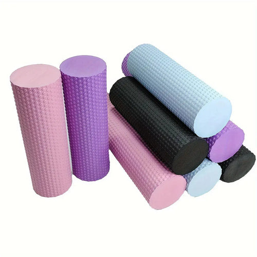 1pc Premium EVA Foam Roller - Textured Surface for Enhanced Flexibility, Muscle Relaxation | Ideal for Yoga, Pilates & Fitness | Available in Purple, Blue, Black, Workout Accessories Nova Trendz