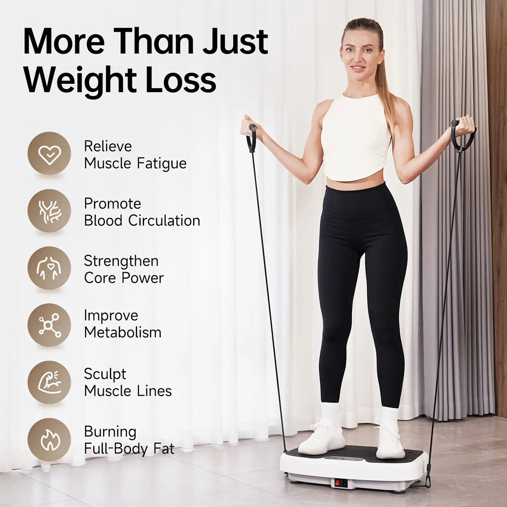 JOROTO Vibration Plate Exercise Machine, Whole Body Vibrating Platform for Ideal Home Gym Workout Equipment for Women, with 2 Resistance Bands for Wellness with Remote Control Load Bearing 330LBS, Leg Exercise, Shaper, for Va Nova Trendz