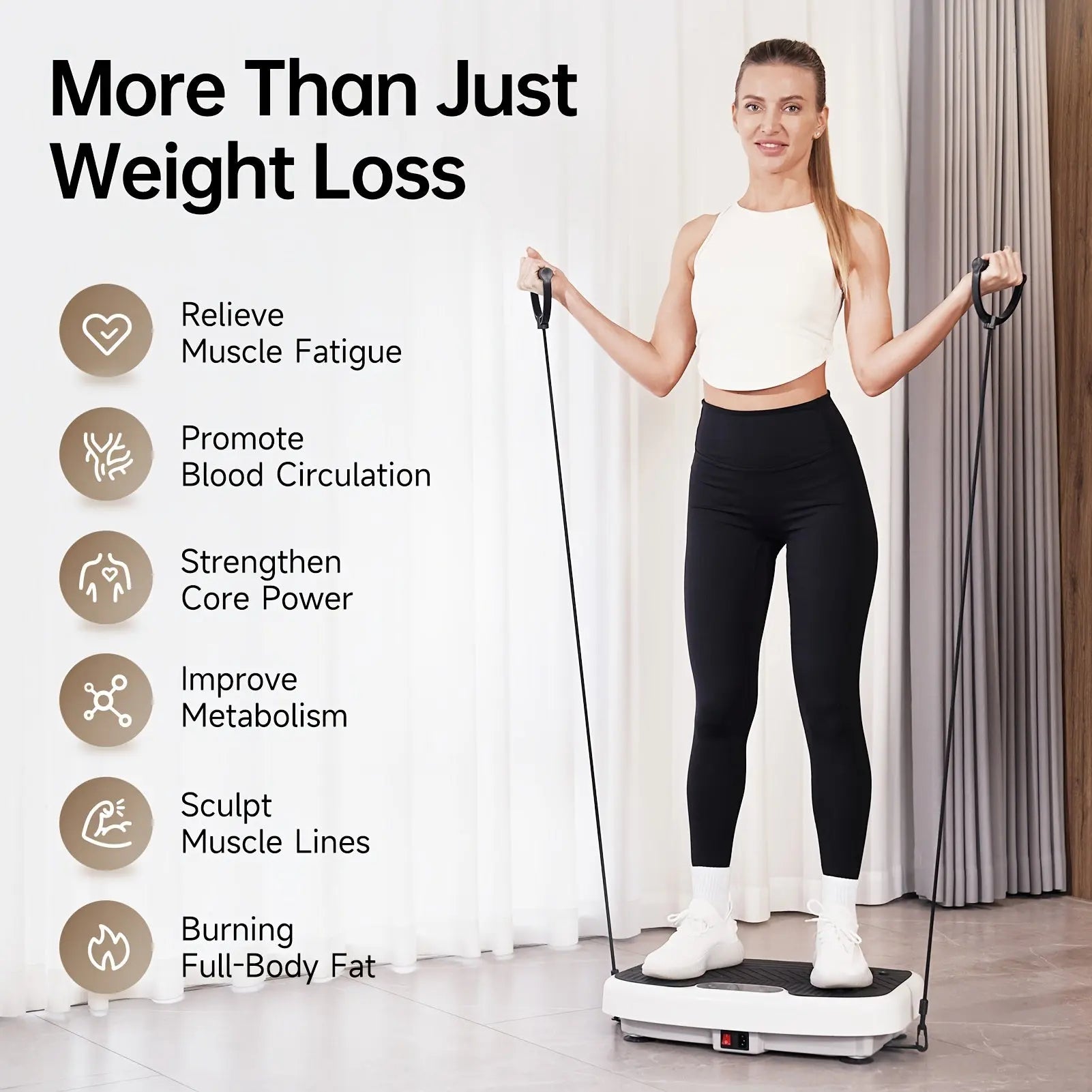 JOROTO Vibration Plate Exercise Machine, Whole Body Vibrating Platform for Ideal Home Gym Workout Equipment for Women, with 2 Resistance Bands for Wellness with Remote Control Load Bearing 330LBS, Leg Exercise, Shaper, for Va Nova Trendz