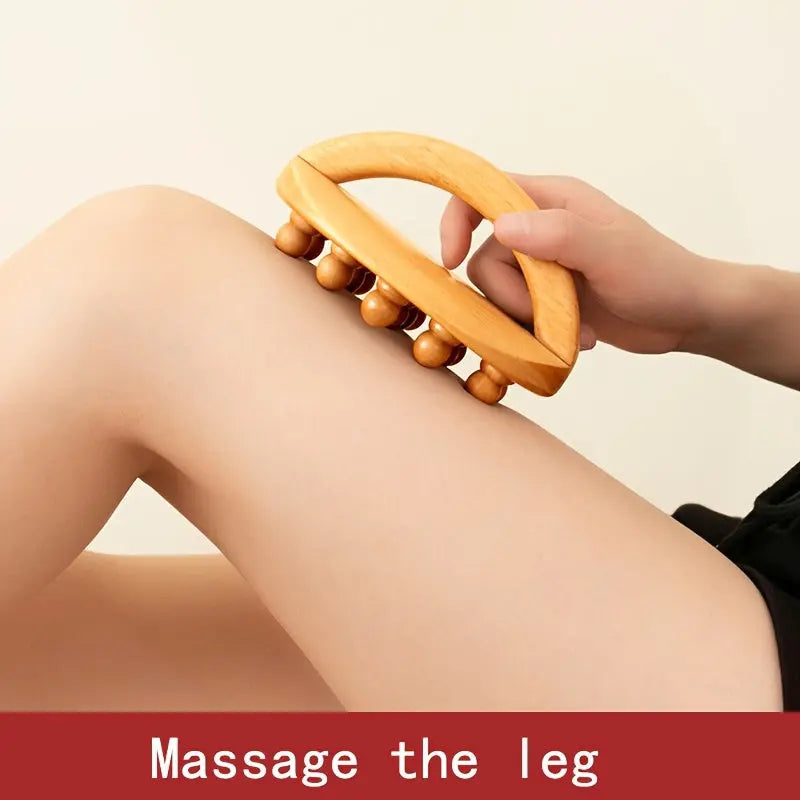 1/2pcs Massage Stick - Full Body Relaxation, Wooden Massage Tool for Back, Neck, Abandon, Hand, Leg, Waist, Relax Muscles tool After Exercise, Massager tool, Massage brush with 12 Smooth Beads Nova Trendz