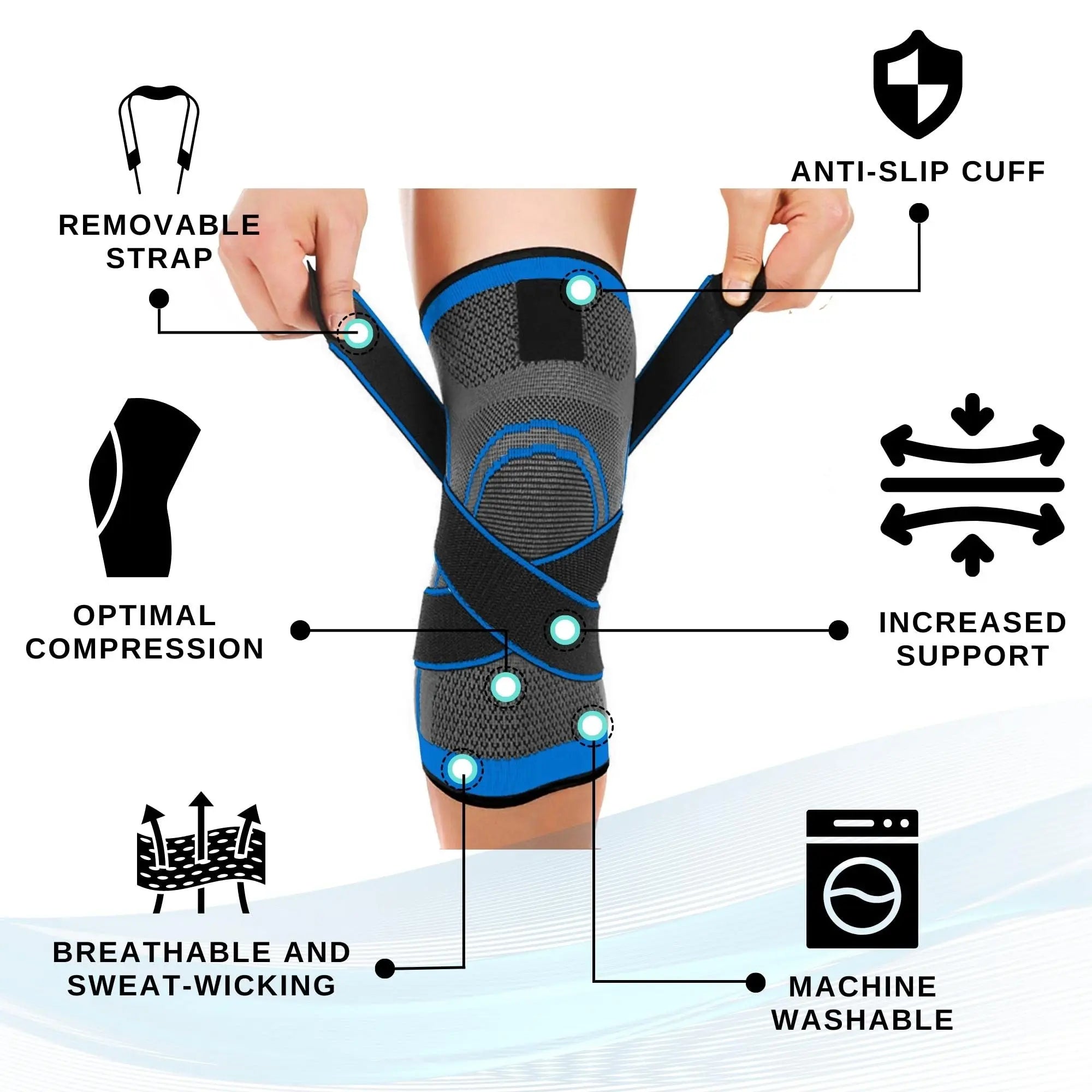 (2pcs) Order A Size Up Get Maximum Knee Support & Arthritis Relief For Men & Women - Adjustable Strap Wrap For Running, Cycling & Exercise! Nova Trendz