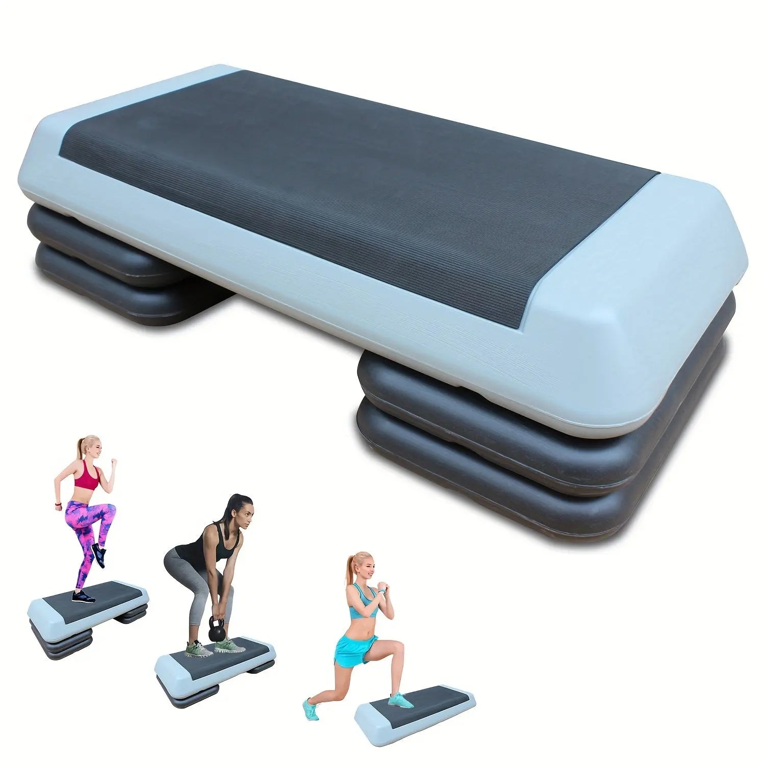 Adjustable Workout Aerobic Stepper in Fitness & Exercise Step Platform Trainer Red Black with 2/4 Risers Nova Trendz