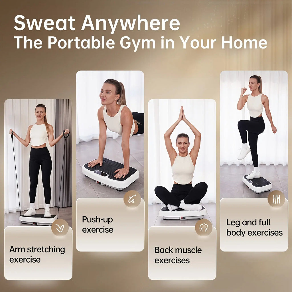 JOROTO Vibration Plate Exercise Machine, Whole Body Vibrating Platform for Ideal Home Gym Workout Equipment for Women, with 2 Resistance Bands for Wellness with Remote Control Load Bearing 330LBS, Leg Exercise, Shaper, for Va Nova Trendz