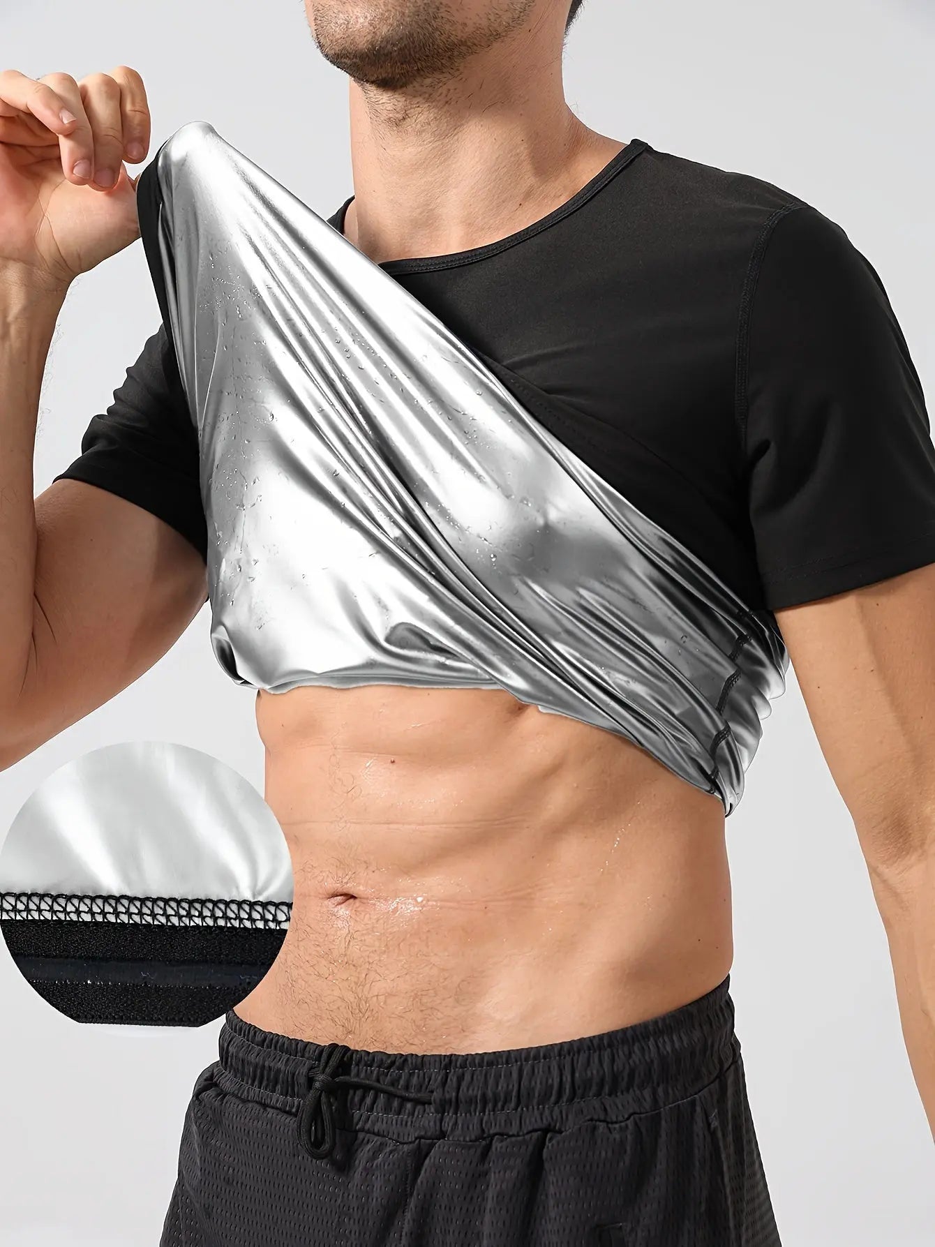 Sauna Shirt For Men, Short Sleeve Sauna Suit For Men Weight Loss, Sweat Body Shaper Sauna Vest For Men Gym Exercise Sauna Top Nova Trendz