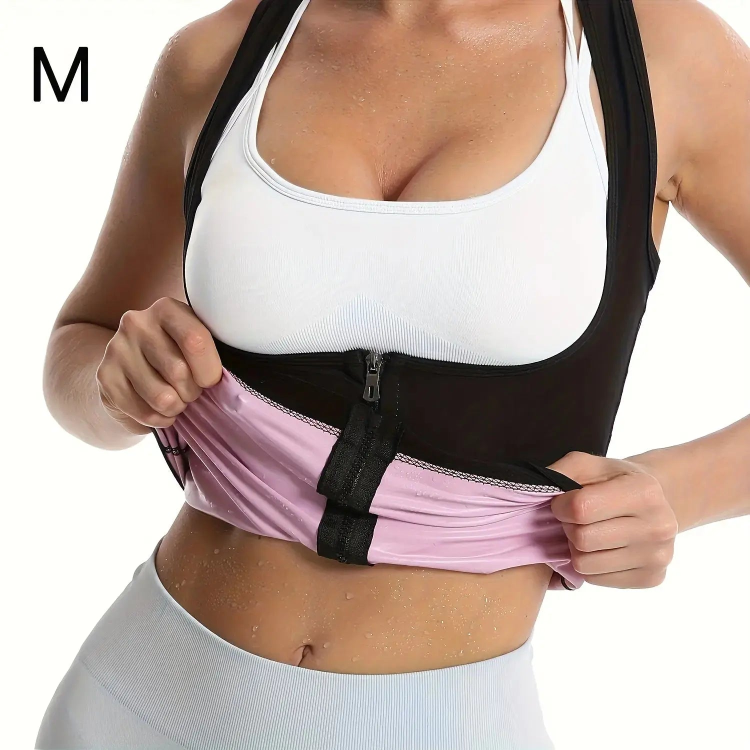 Zipper sauna vest: enhances sweat wicking during exercise, suitable for shaping Women's waist and abdomen Nova Trendz