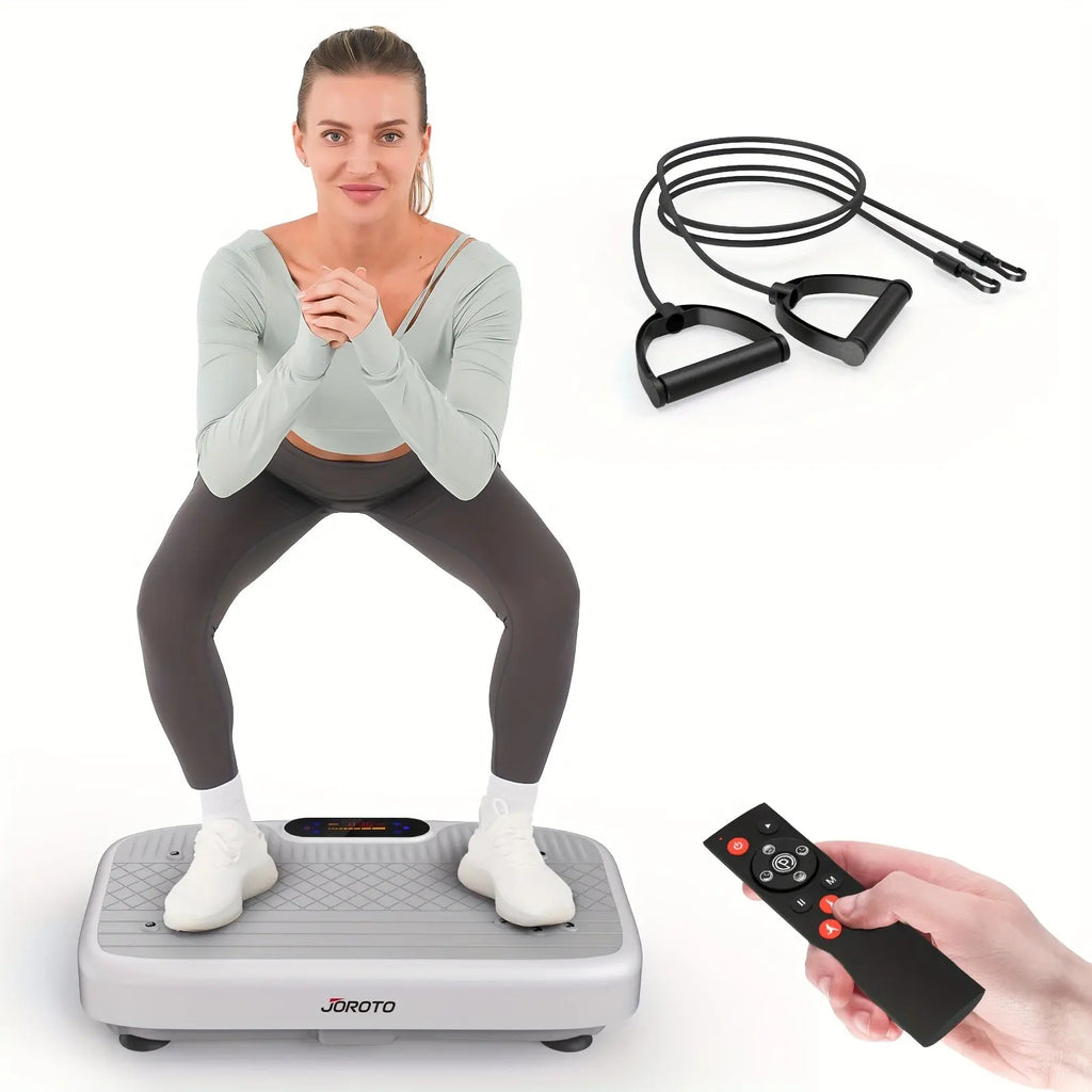JOROTO Vibration Plate Exercise Machine, Whole Body Vibrating Platform for Ideal Home Gym Workout Equipment for Women, with 2 Resistance Bands for Wellness with Remote Control Load Bearing 330LBS, Leg Exercise, Shaper, for Va Nova Trendz