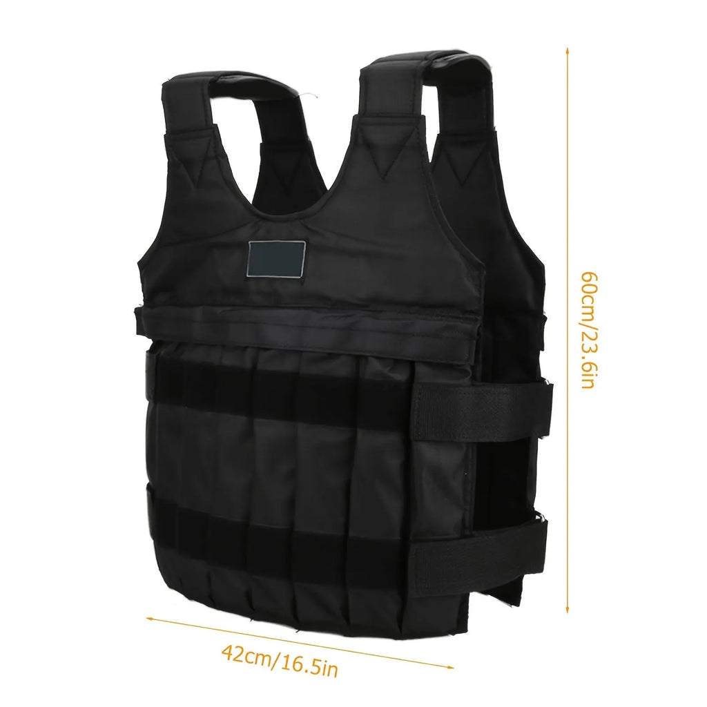 Adjustable Weighted Vest Max Load 20kg 16 Pouches Gym Running Fitness Sports Training Weight Loss Jackets Exercise Waistcoat for Workout Exercise Boxing Training Nova Trendz