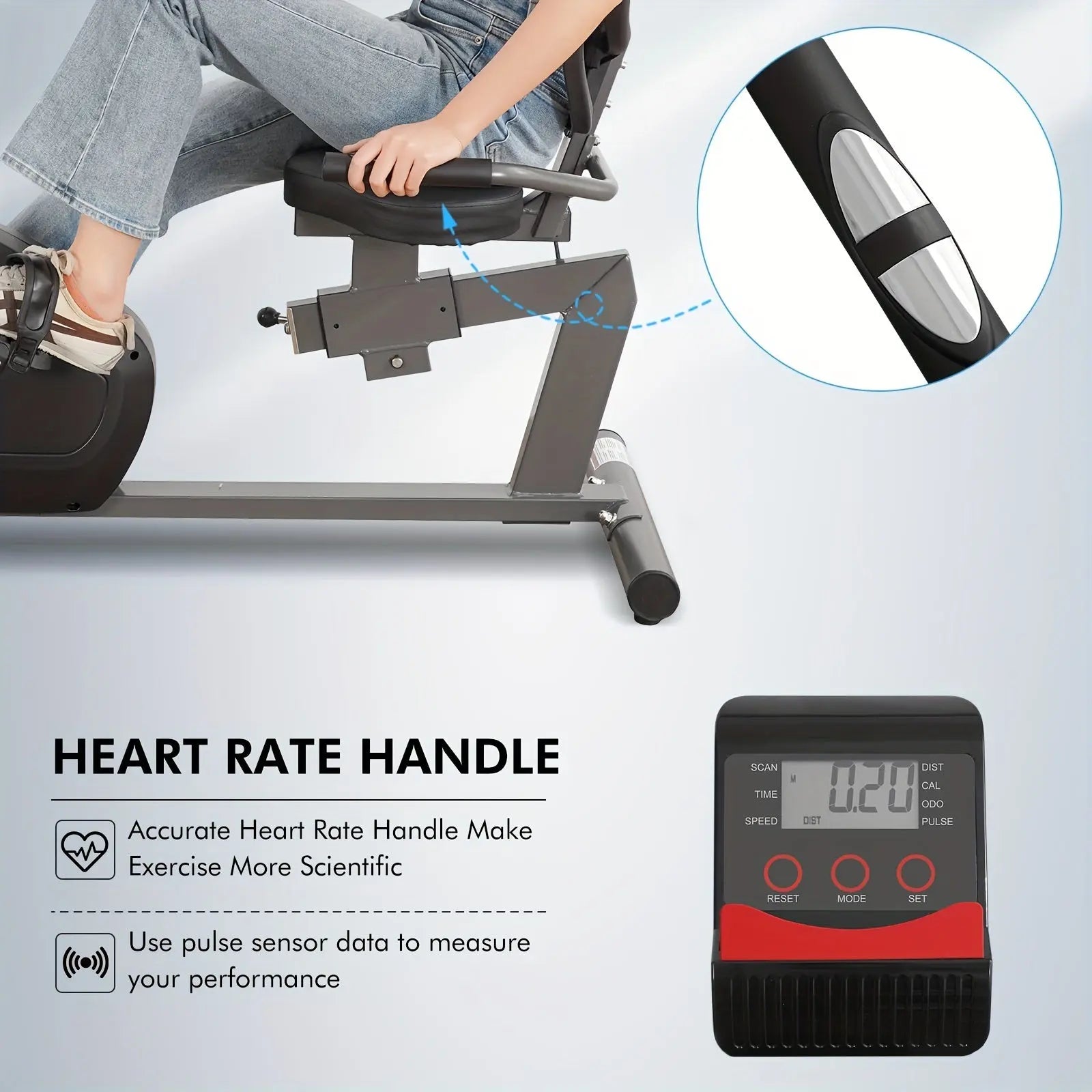 Recumbent Exercise Bike For Seniors Stationary Bike Sturdy Quiet 8 Levels Recumbent Bikes Large Comfortable Seat Heart Rate Handle & IPad Holder For Gym Home Adults Nova Trendz