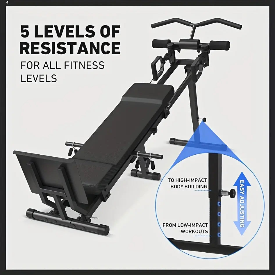 1 Total Gym Bench Press - Versatile Indoor Home Gym Workout Equipment, Black Iron with Adjustable Backrest and Arm Support, Ideal for Full Body Strength Training, Gym Accessories Nova Trendz