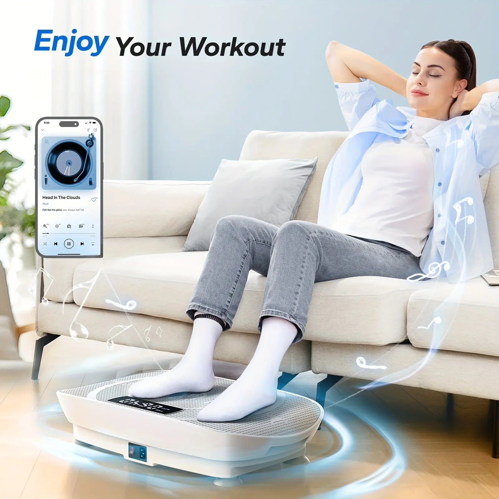 MERACH Vibration Plate Exercise Machine - Full Body Workout Equipment with Silicone Pedals, Digital Display & Remote Control, Perfect for Home Fitness, Leg Toning & Family Workouts, White, Home Fitness Equipment | Compact Exe Nova Trendz