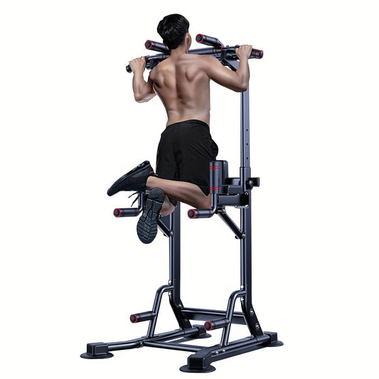 Multi-Functional Power Tower with Pull-Up and Dip Station, Adjustable Height Home Gym Workout Equipment, Tungsten Steel Wall-Mounted Strength Training Exercise Stand