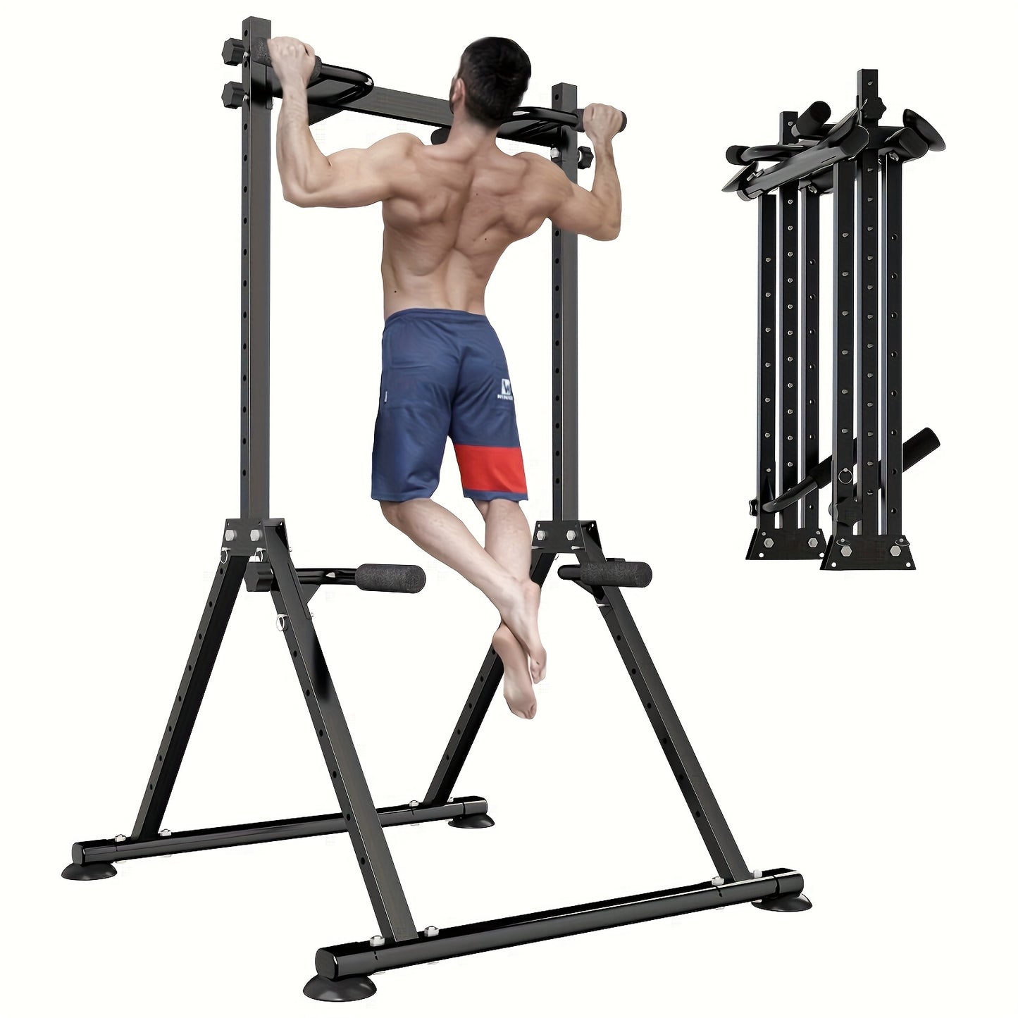 [Power Tower] Adjustable Power Tower | Pull Up Bar Stand Dip Station Workout Equipment Multi-Function Strength Training Exercise Equipment for Men Women Home Gym 330LBS