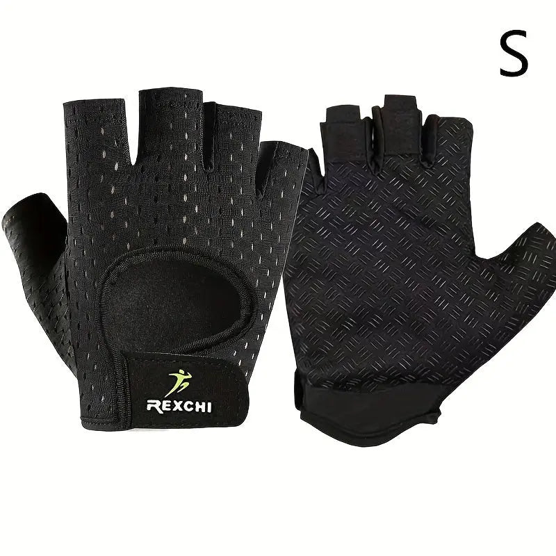 1 Pair of Premium Half Finger Fitness Gloves - Non-Slip, Breathable, and Protective for Weight Lifting, Gym, Dumbbell Exercise, Sports, and Cycling Nova Trendz