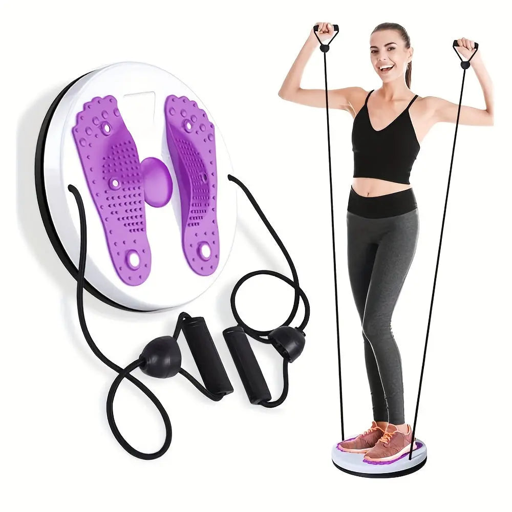 1pc Magnetic Twisting Boards With Pull Rope, Fitness Foot Massage Disc, Balance Board For Yoga, Gym Sport, Exercise, Waist & Hips & Legs Twisting, Body Shaping Nova Trendz