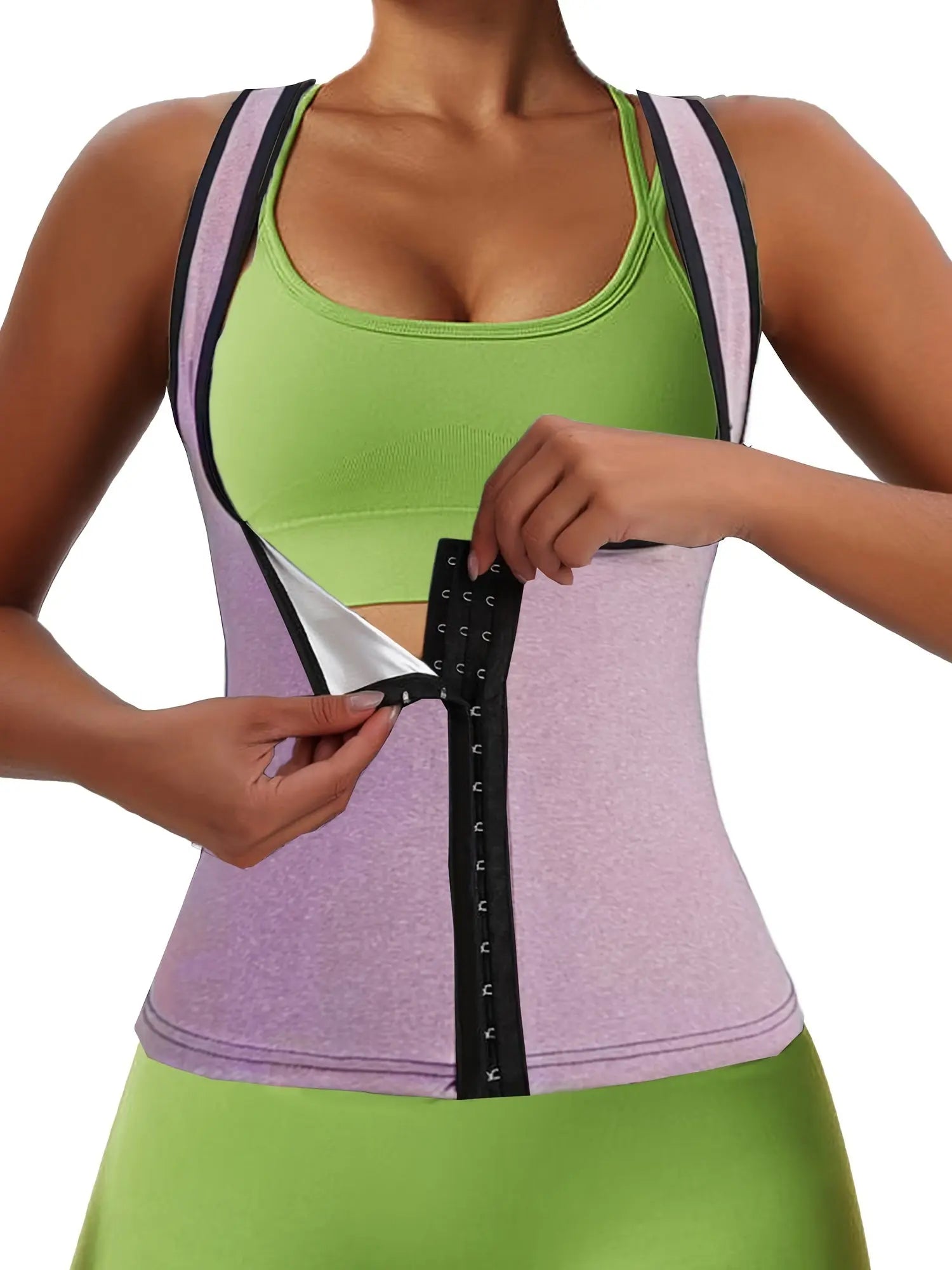 [Sweat Vest] Women Sweat Vest - Sauna Suit with Hook for Women -Sweat Suit Sauna Vest Tank Top Waist Trainer forWorkout Exercise Nova Trendz