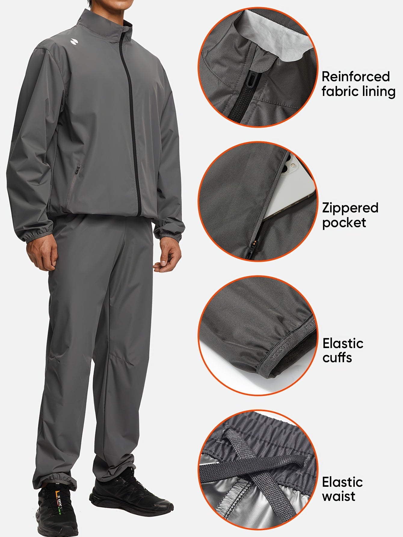 HOTSUIT Sauna Suit for Men Weight Loss Boxing - Non Rip Sweat Suit for Men - Lightweight, Breathable Fabric - For Men - Suitable for Weight Loss, Exercise & Boxing - Ideal Gift for Fitness Enthusiasts