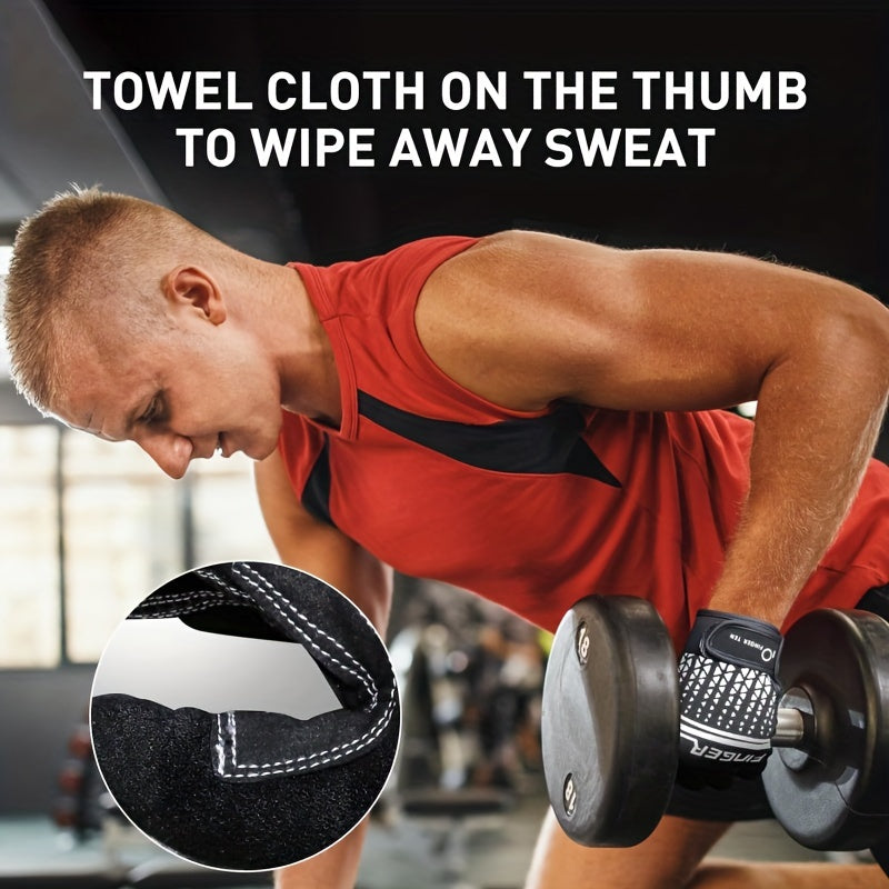 Full Finger Workout Gloves with Padding, Non Slip Extra Grip for Men Women - FINGER TEN Weight Lifting Touchscreen Gym Exercise Gloves for Cycling Climbing Hiking