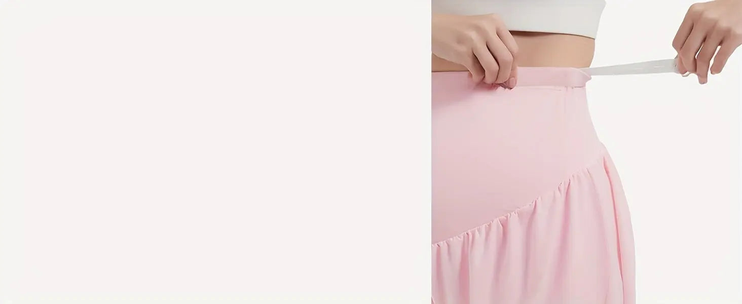 1 Piece Maternity Sport Flowy Shorts 2 in 1 Butterfly Abdominal Exercise with Pockets Pregnancy Shorts for Running Nova Trendz