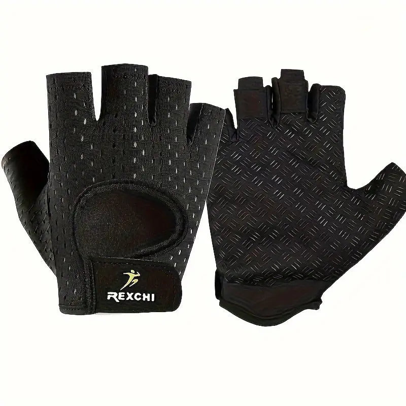 1 Pair of Premium Half Finger Fitness Gloves - Non-Slip, Breathable, and Protective for Weight Lifting, Gym, Dumbbell Exercise, Sports, and Cycling Nova Trendz