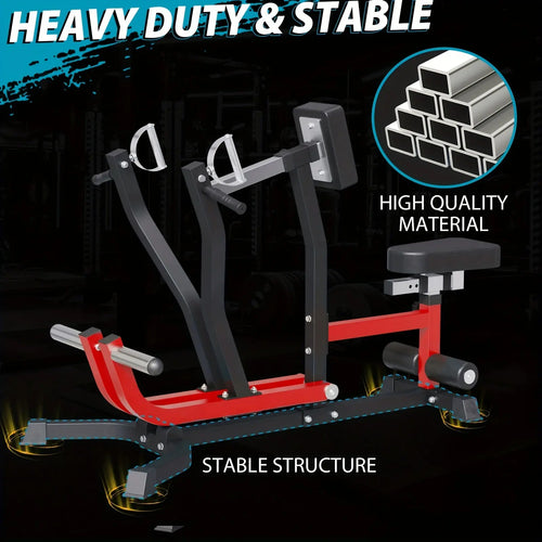 400lb Capacity Seated Row Machine With Plate Loaded Arms, Adjustable Back Workout Equipment With Independent Arms, Multi-Grip Positions. Nova Trendz