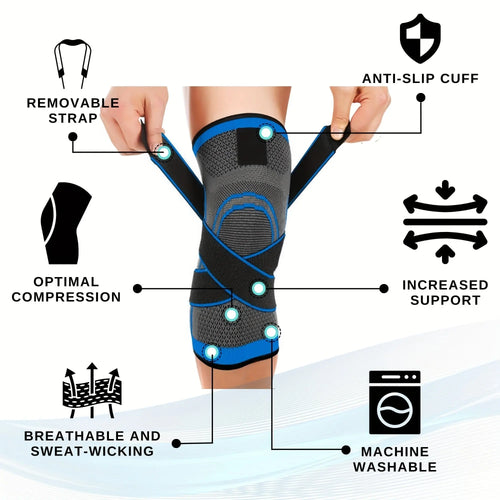 (2pcs) Order A Size Up Get Maximum Knee Support & Arthritis Relief For Men & Women - Adjustable Strap Wrap For Running, Cycling & Exercise! Nova Trendz