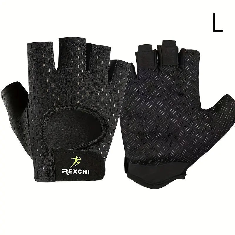 1 Pair of Premium Half Finger Fitness Gloves - Non-Slip, Breathable, and Protective for Weight Lifting, Gym, Dumbbell Exercise, Sports, and Cycling Nova Trendz