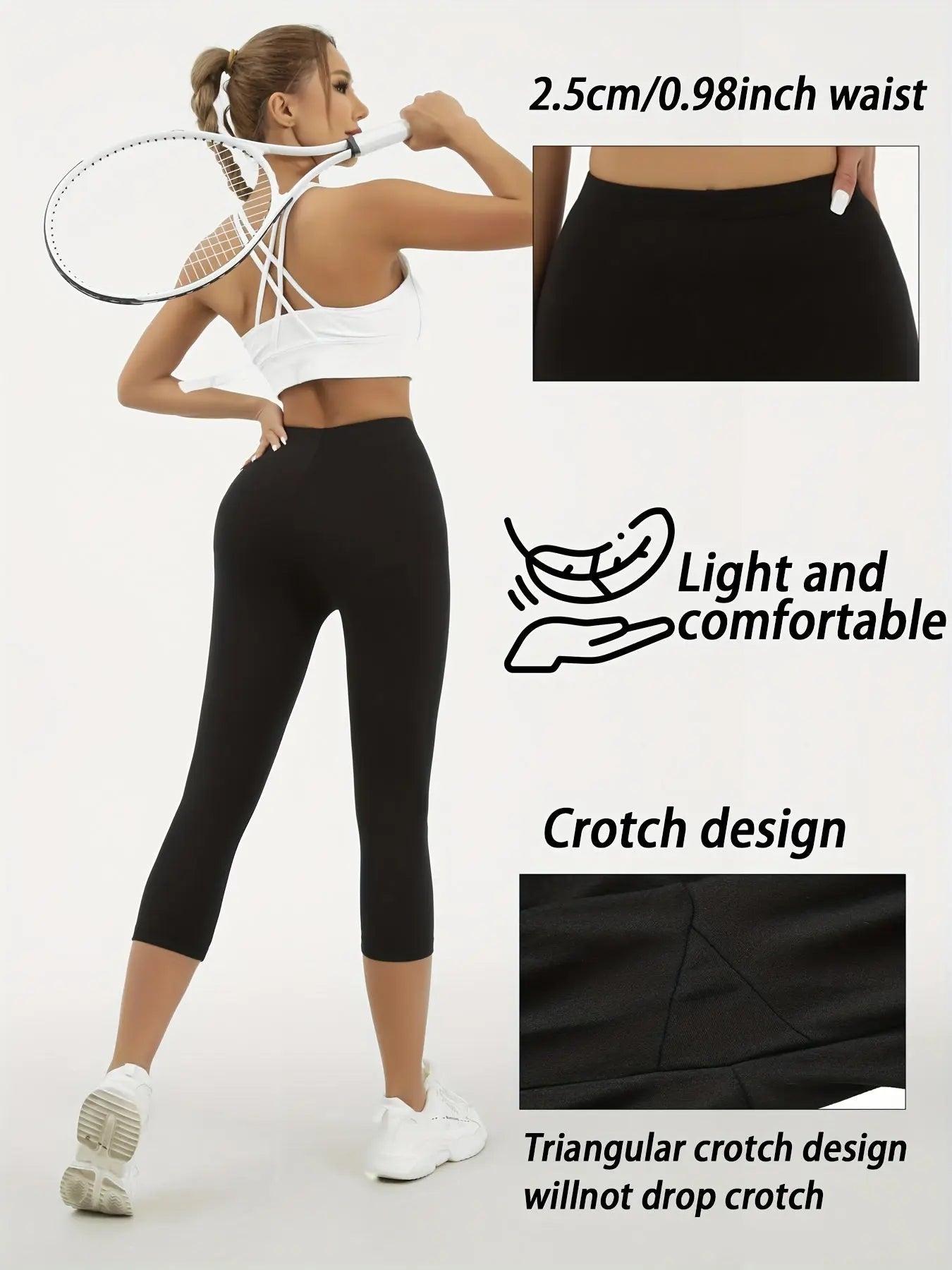 5-Pack Womens Capri Leggings - Ultra-Stretchy, Silky Smooth, Opaque Fabric for Maximum Comfort - Ideal for Fitness, Exercise, Running, Yoga, and Active Lifestyle with Endless Outfit Options Nova Trendz