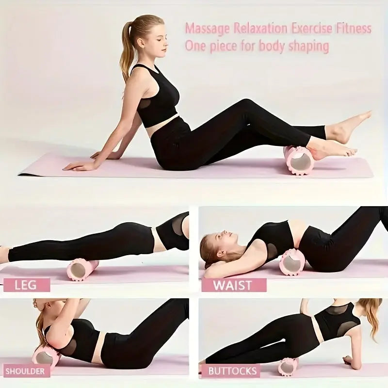 1pc Yoga Massage Roller, Suitable For Pilates, Yoga Exercise, Back Muscle Massage Roller, For Body Shaping, Calf Exercise Nova Trendz