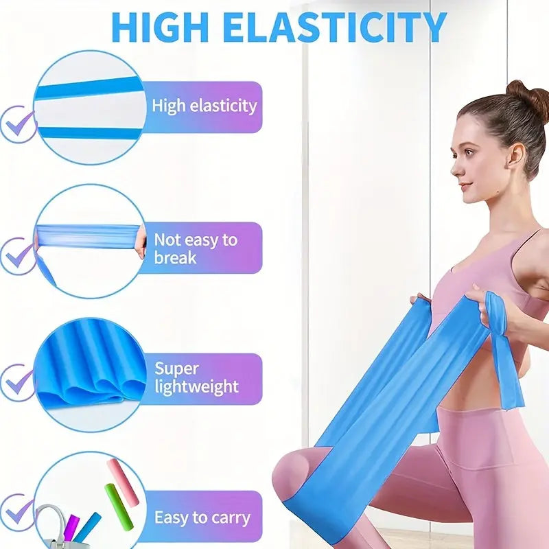 4pcs Yoga Resistance Bands Set - 4-Level TPE Elastic Bands for Fitness, Pilates & Strength Training, Perfect Gift for Fitness Enthusiasts, Fitness Essentials|Colorful Resistance Bands|Durable Exercise Equipment Nova Trendz
