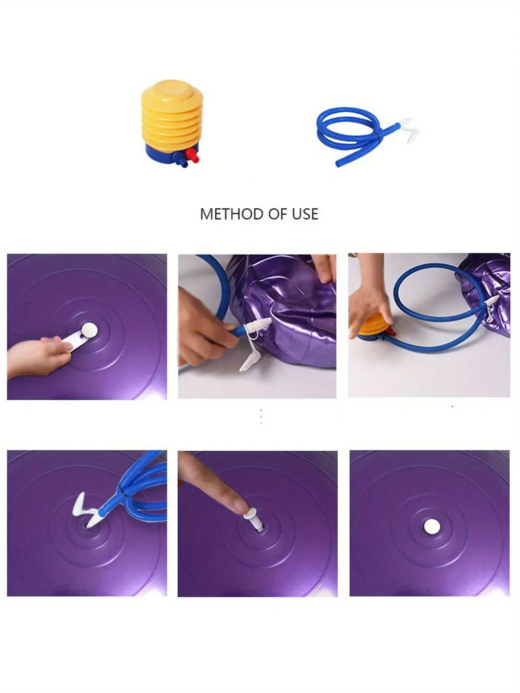 1pc Extra Large Thickened Yoga Ball, Silvery PVC Fitness Ball for Balance and Sensory Training, Adult Exercise Equipment with Air Pump and Nozzle Included Nova Trendz