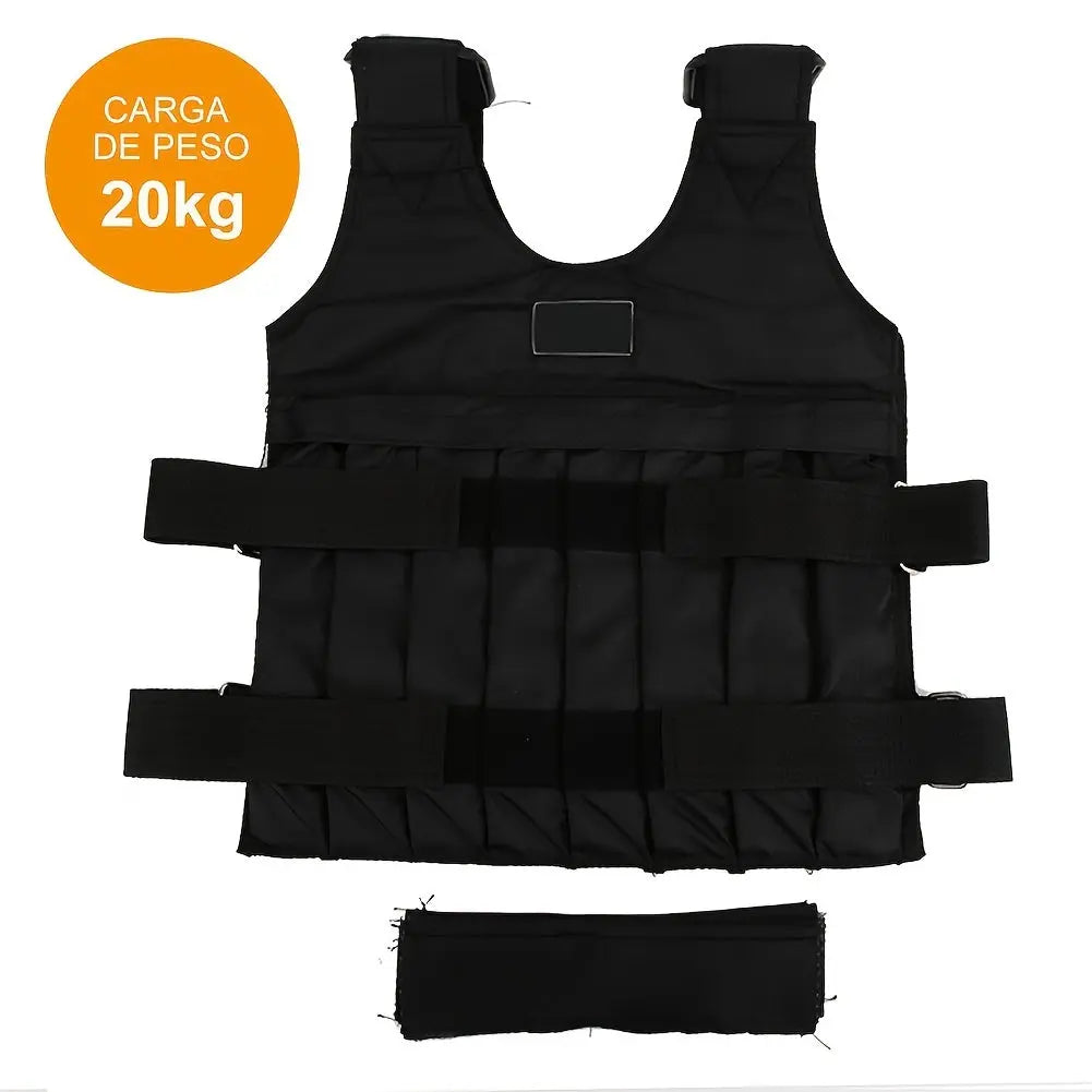 Adjustable Weighted Vest Max Load 20kg 16 Pouches Gym Running Fitness Sports Training Weight Loss Jackets Exercise Waistcoat for Workout Exercise Boxing Training Nova Trendz